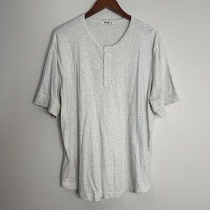 Buck Mason Curve Hem Henley Short Sleeve T-shirt 100% Cotton Size XL